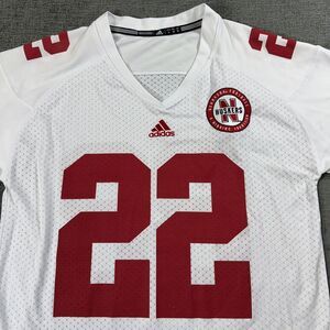 Adidas Men's White and Red Huskers Jersey